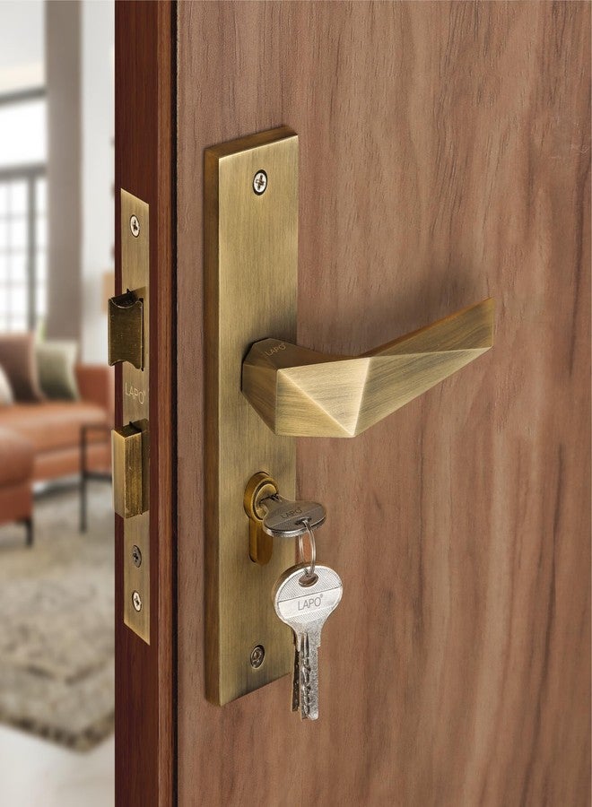 LAPO Heavy Duty Mortise Lock for Main Door - 60mm Cylinder, 45x45 mm Lock Body, Key Lock for Home, Office, Bedroom & Hotel (Antique Finish, 3 Years Warranty) Cy-126 - Image 1